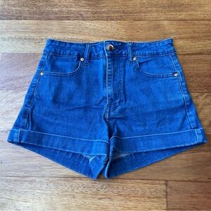 Forever 21 Blue Jean Shorts Cuffed Hem